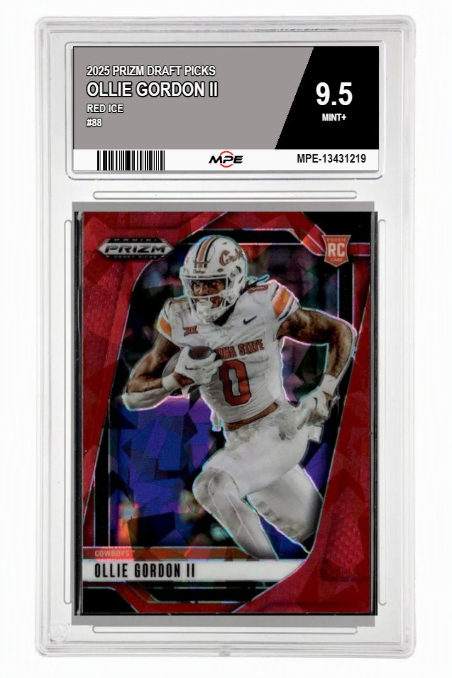 2025 PRIZM DRAFT PICKS Red Ice #88 OLLIE GORDON II MPE 9.5 MINT+ — graded card auctioned from the MPE vault