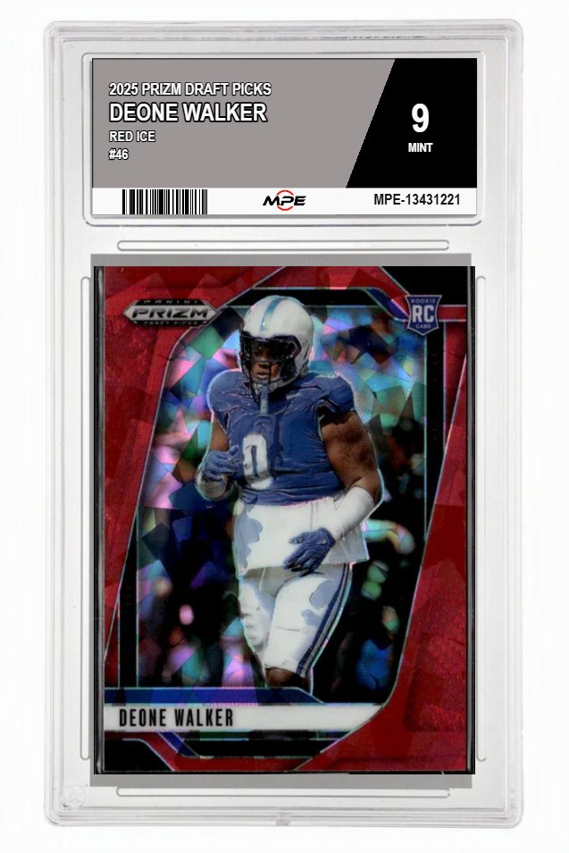 2025 PRIZM DRAFT PICKS Red Ice #46 DEONE WALKER MPE 9 MINT — graded card auctioned from the MPE vault