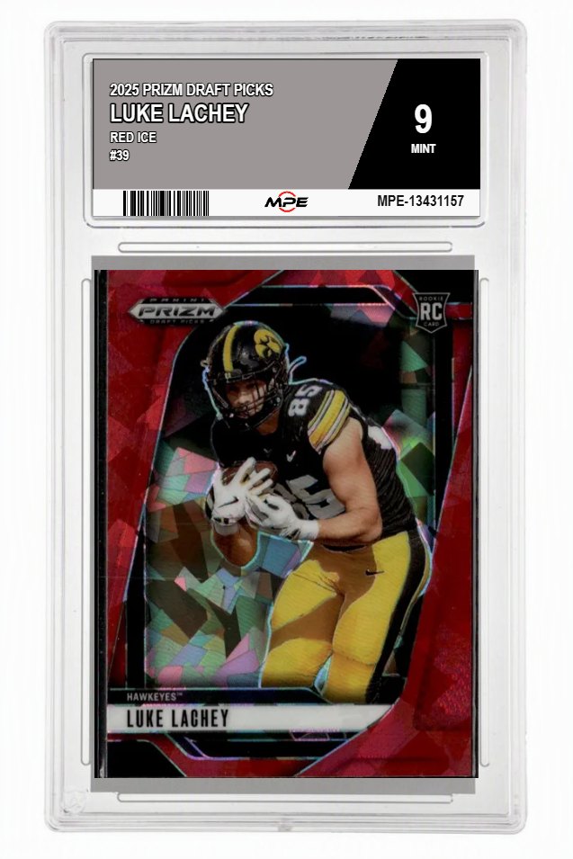 2025 PRIZM DRAFT PICKS Red Ice #39 LUKE LACHEY MPE 9 MINT — graded card auctioned from the MPE vault