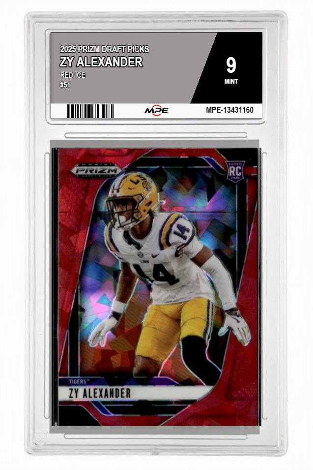 2025 PRIZM DRAFT PICKS Red Ice #51 ZY ALEXANDER MPE 9 MINT — graded card auctioned from the MPE vault