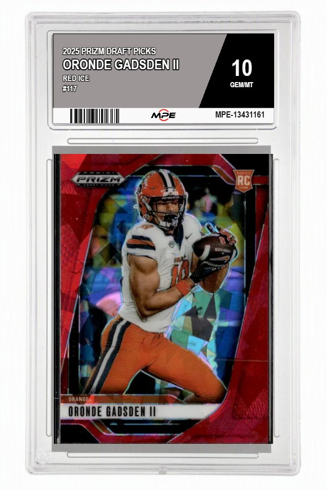 2025 PRIZM DRAFT PICKS Red Ice #117 ORONDE GADSDEN II MPE 10 GEM/MT — graded card auctioned from the MPE vault