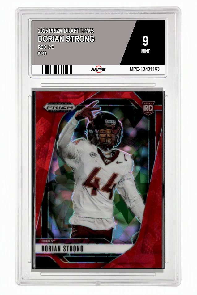 2025 PRIZM DRAFT PICKS Red Ice #144 DORIAN STRONG MPE 9 MINT — graded card auctioned from the MPE vault