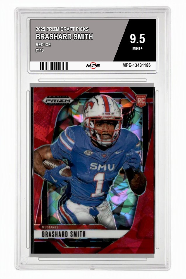 2025 PRIZM DRAFT PICKS Red Ice #110 BRASHARD SMITH MPE 9.5 MINT+ — graded card auctioned from the MPE vault