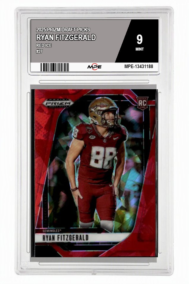 2025 PRIZM DRAFT PICKS Red Ice #27 RYAN FITZGERALD MPE 9 MINT — graded card auctioned from the MPE vault