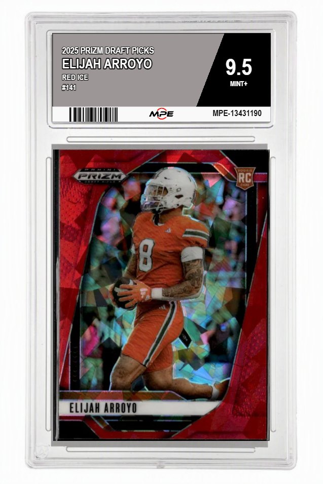 2025 PRIZM DRAFT PICKS RED ICE #141 ELIJAH ARROYO MPE 9.5 MINT+ — graded card auctioned from the MPE vault