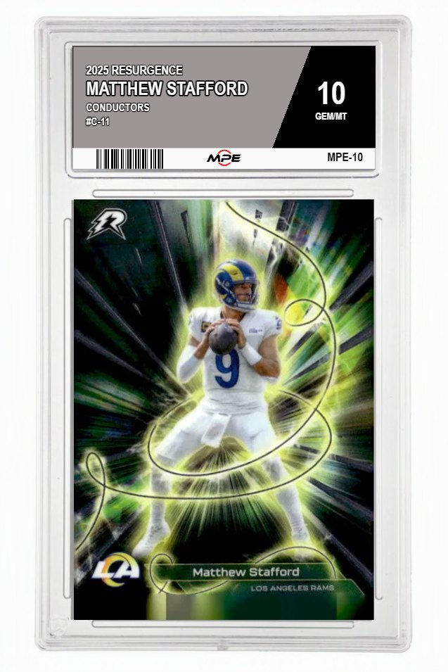 2025 RESURGENCE CONDUCTORS #C-11 MATTHEW STAFFORD MPE 10 GEM/MT — graded card auctioned from the MPE vault