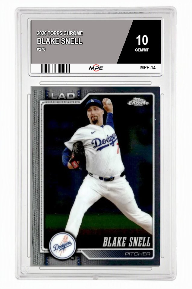 2026 TOPPS CHROME #278 BLAKE SNELL MPE 10 GEM/MT — graded card auctioned from the MPE vault