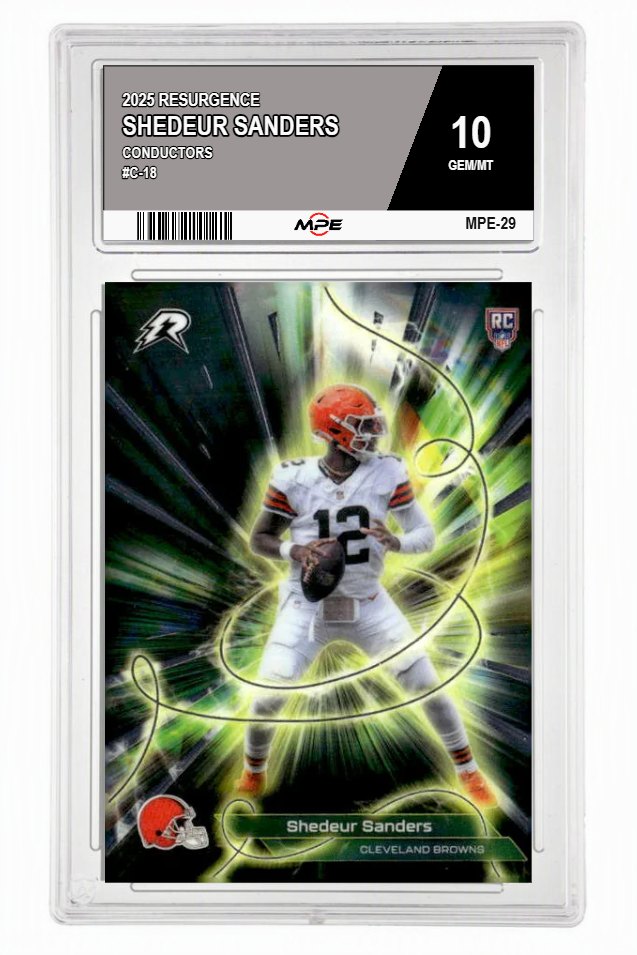 2025 RESURGENCE CONDUCTORS #C-18 SHEDEUR SANDERS MPE 10 GEM/MT — graded card auctioned from the MPE vault