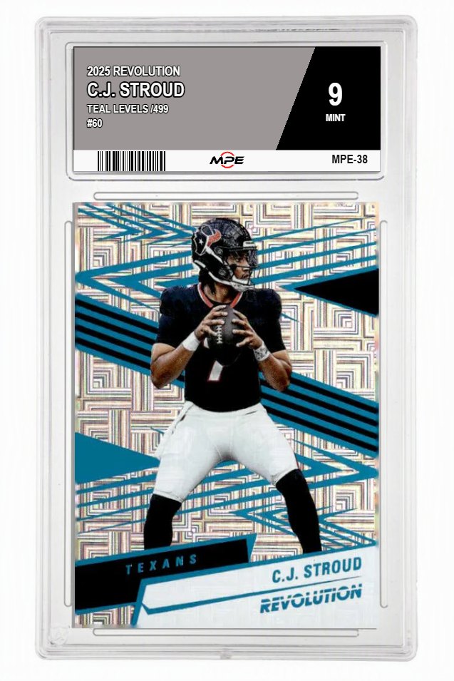 2025 REVOLUTION TEAL LEVELS /499 #60 C.J. STROUD MPE 9 MINT — graded card auctioned from the MPE vault