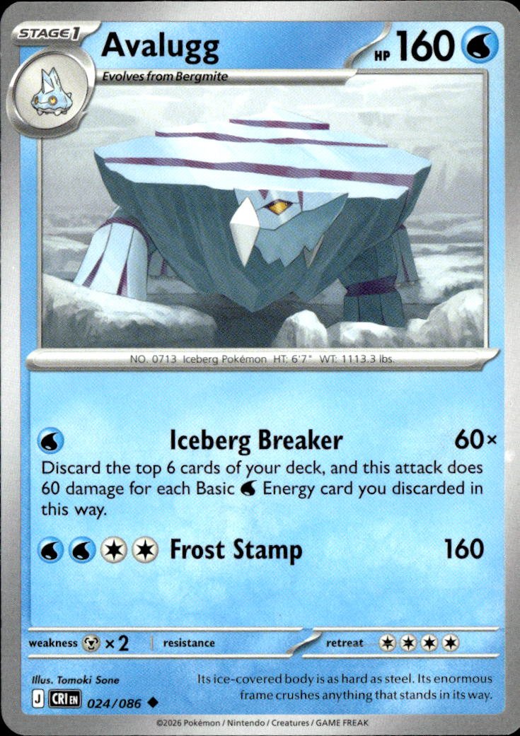 2026 Pokemon Mega Evolution Avalugg graded slab