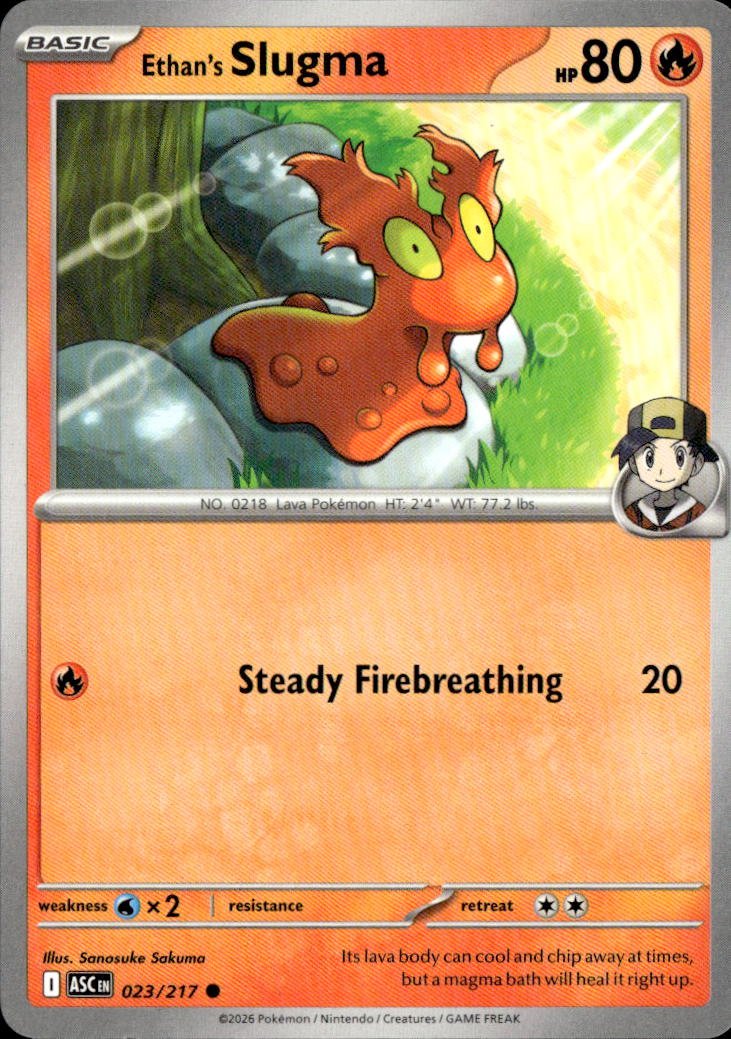 2025 Pokemon Scarlet And Violet Ethan's Slugma graded slab