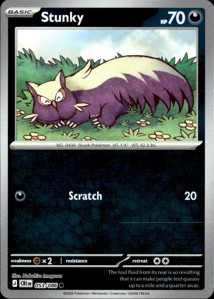 2026 Pokemon Mega Evolution Stunky graded slab
