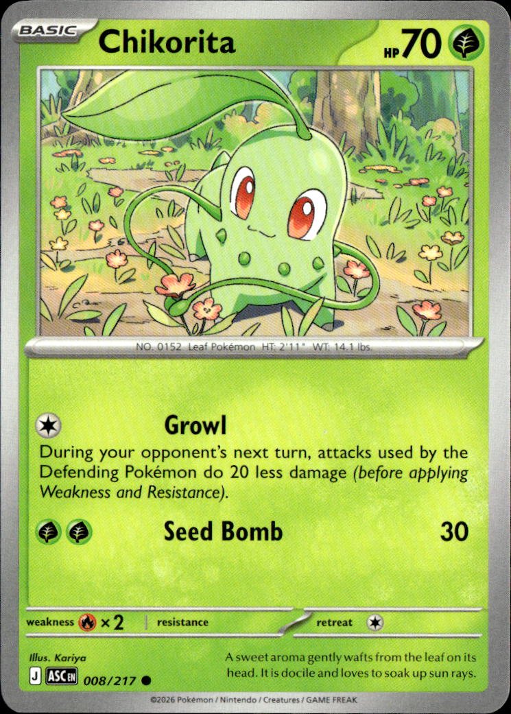 2026 Pokemon Mega Evolution Chikorita graded slab