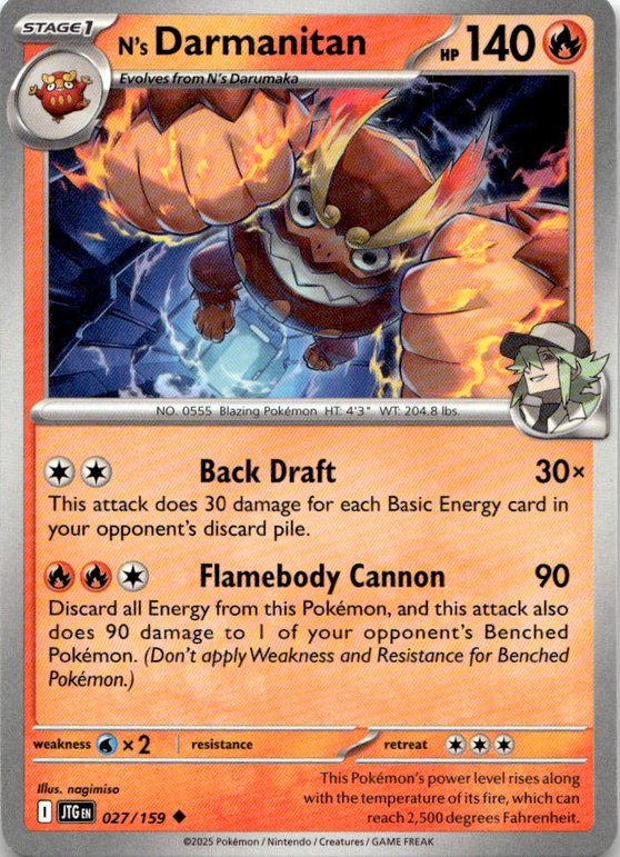 2025 Pokemon Scarlet And Violet N'S Darmanitan graded slab