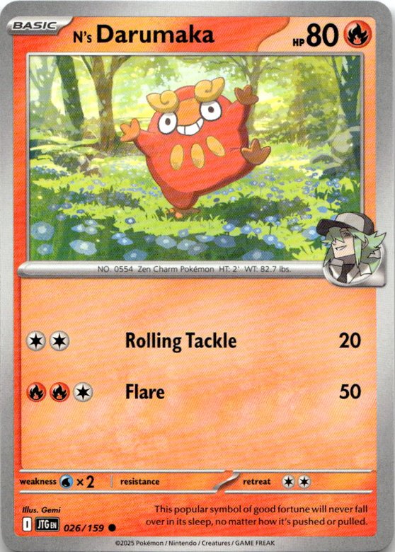 2025 Pokemon Scarlet And Violet N'S Darumaka graded slab