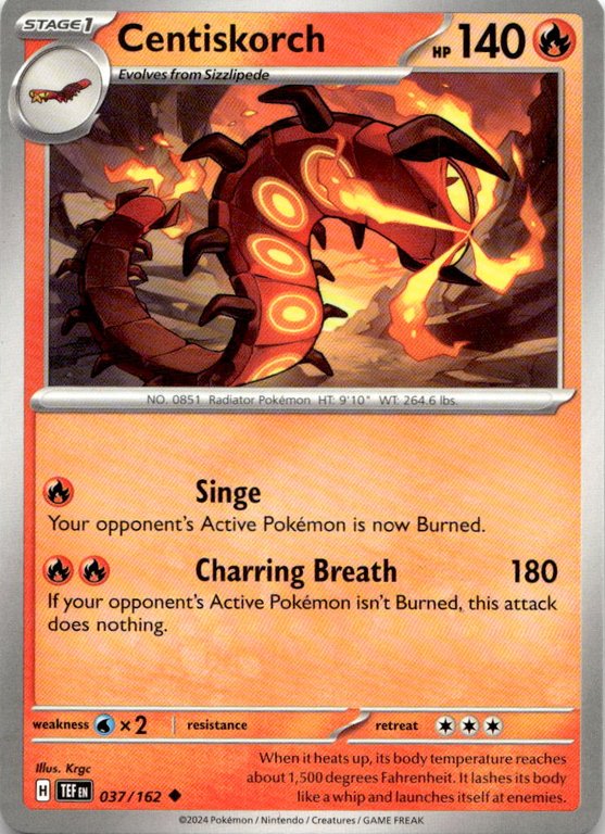2024 Pokemon Scarlet And Violet Centiskorch graded slab