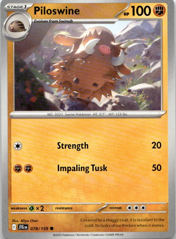 2025 Pokemon Scarlet And Violet Piloswine graded slab