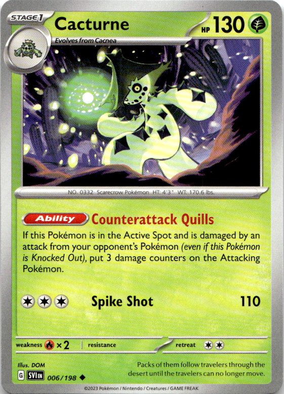 2023 Pokemon Scarlet And Violet Cacturne graded slab