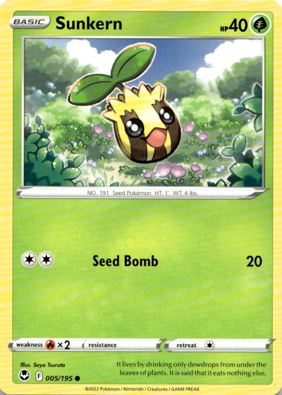 2022 Pokemon Sword And Shield Sunkern graded slab
