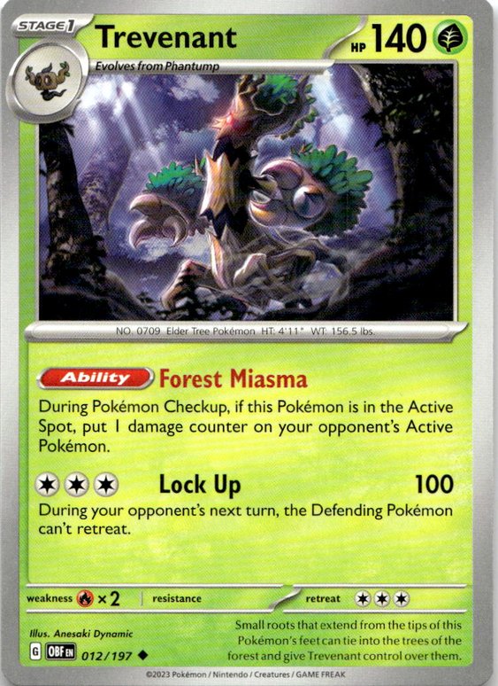 2023 Pokemon Scarlet And Violet Trevenant graded slab