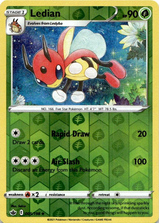 2021 Pokemon Sword And Shield Ledian graded slab