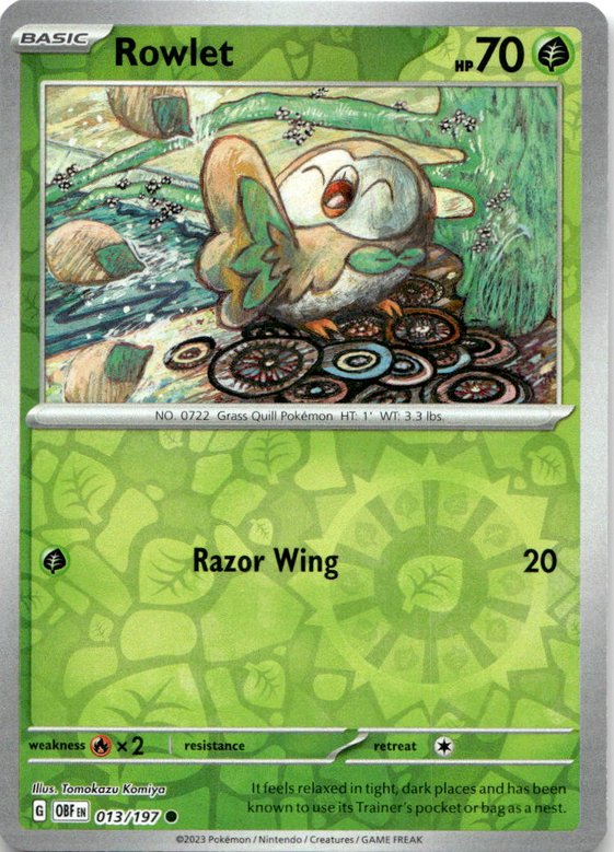 2023 Pokemon Scarlet And Violet Rowlet graded slab