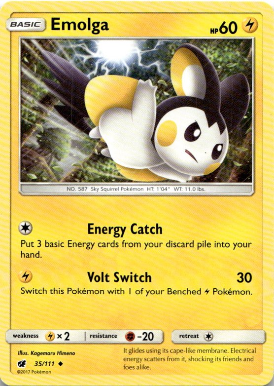 2017 Pokemon Sun And Moon Emolga graded slab