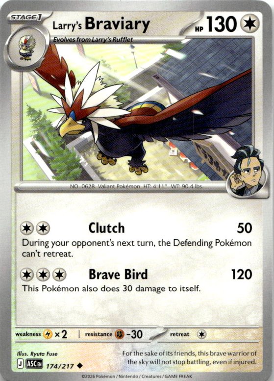 2026 Pokemon Mega Evolution Larry'S Braviary graded slab