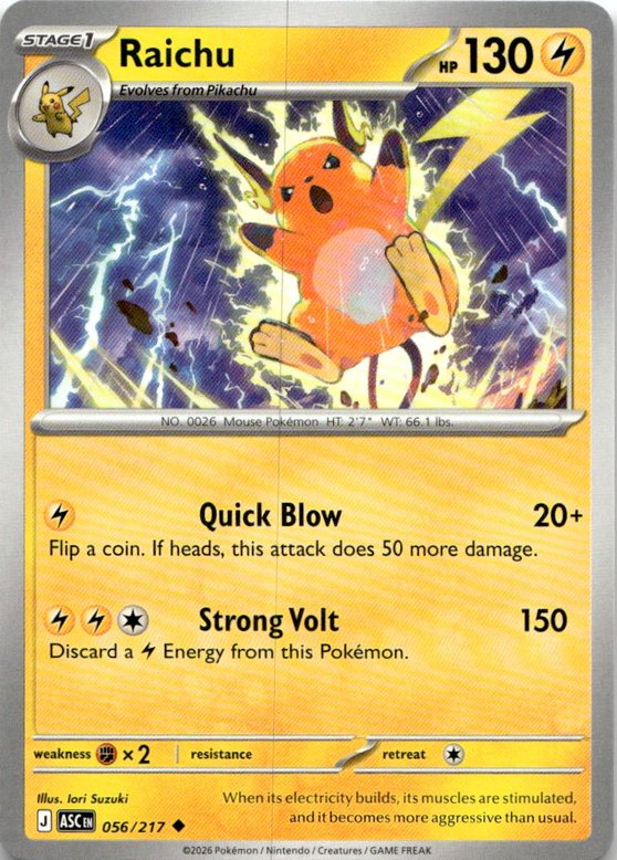 2026 Pokemon Mega Evolution Raichu graded slab