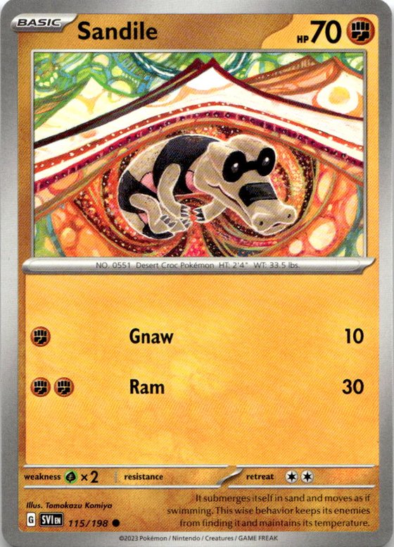 2023 Pokemon Scarlet And Violet Sandile graded slab