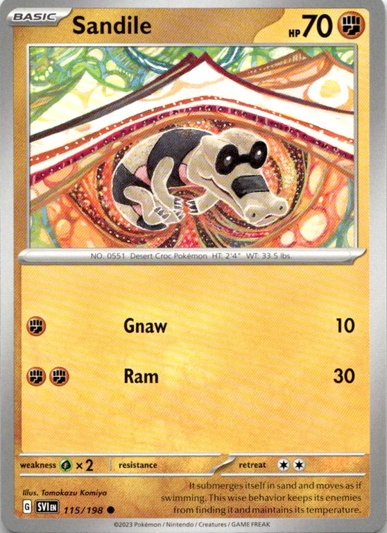 2023 Pokemon Scarlet And Violet Sandile graded slab