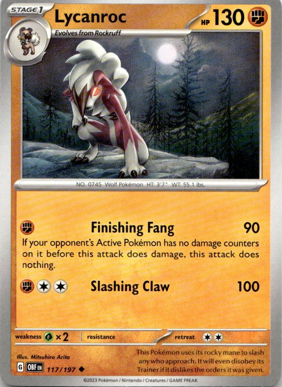 2023 Pokemon Scarlet And Violet Lycanroc graded slab