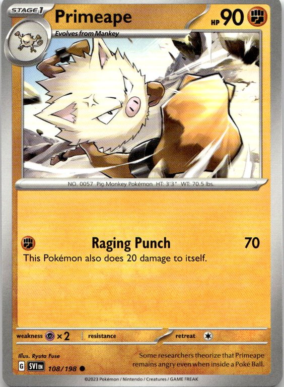 2024 Pokemon Scarlet And Violet Primeape graded slab
