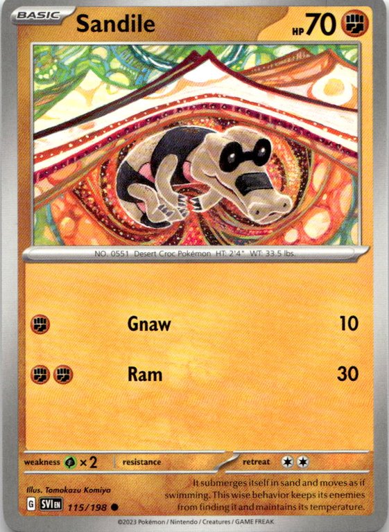 2023 Pokemon Scarlet And Violet Sandile graded slab