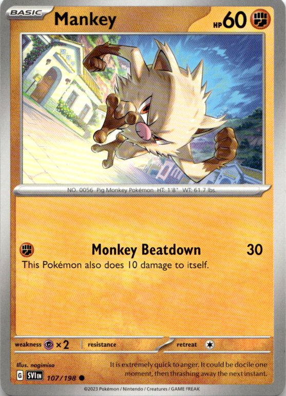 2023 Pokemon Scarlet And Violet Mankey graded slab