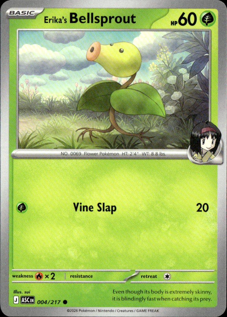 2026 Pokemon Mega Evolution Erika's Bellsprout graded slab