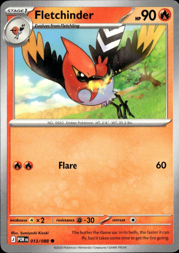 2026 Pokemon Mega Evolution Fletchinder graded slab