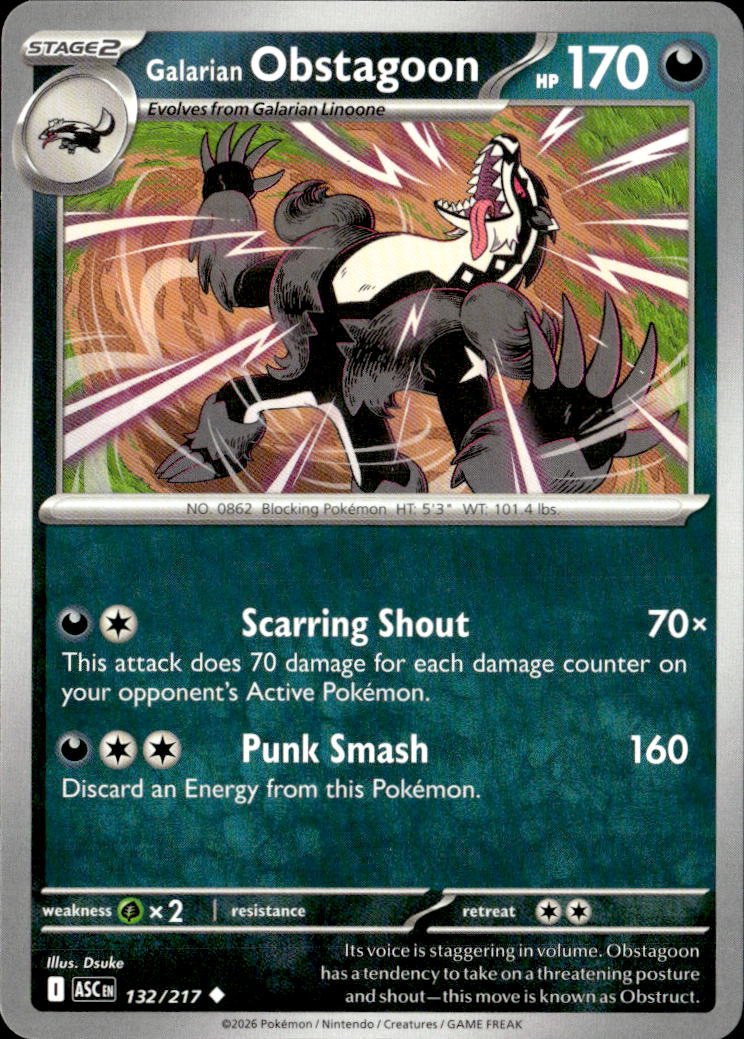 2026 Pokemon Mega Evolution Galarian Obstagoon graded slab