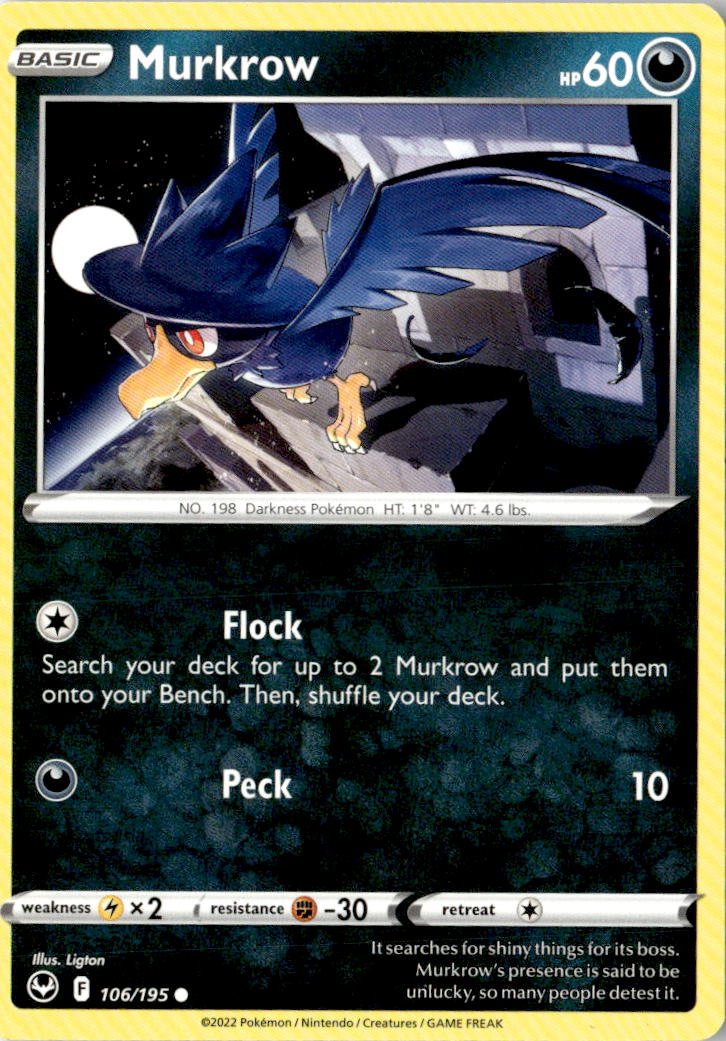2022 Pokemon Sword And Shield Murkrow graded slab