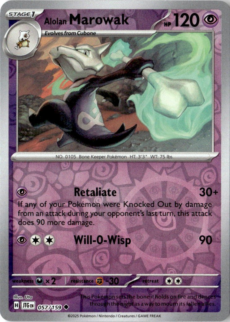 2025 Pokemon Scarlet And Violet Alolan Marowak graded slab
