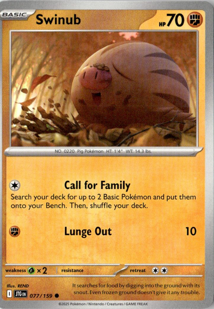 2025 Pokemon Scarlet And Violet Swinub graded slab