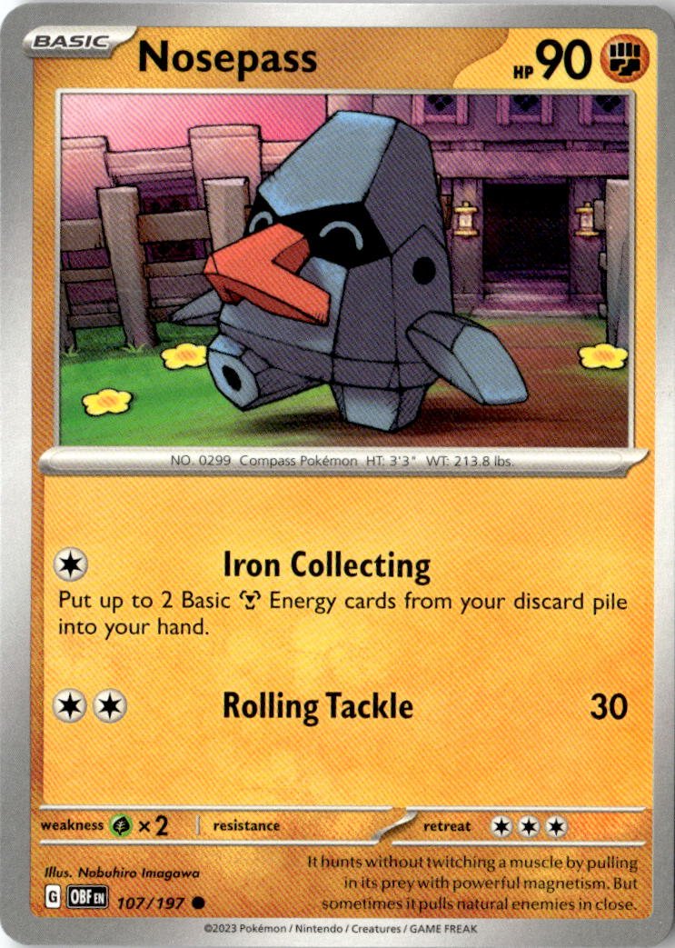 2023 Pokemon Scarlet And Violet Nosepass graded slab