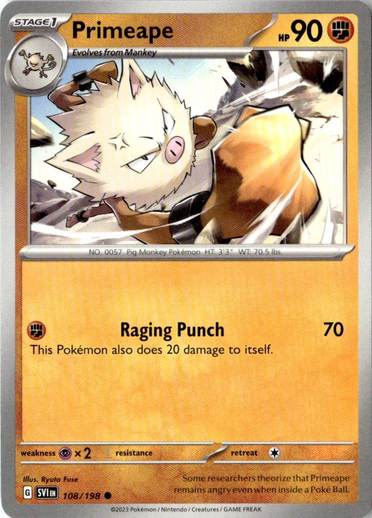 2023 Pokemon Scarlet And Violet Primeape graded slab