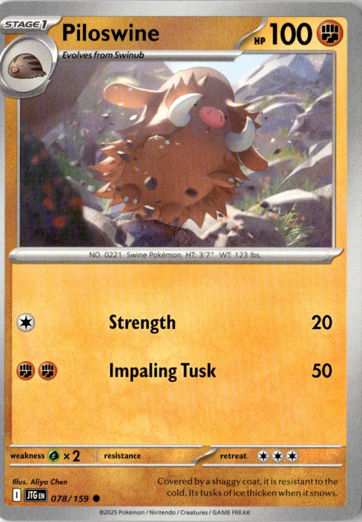 2025 Pokemon Scarlet And Violet Piloswine graded slab