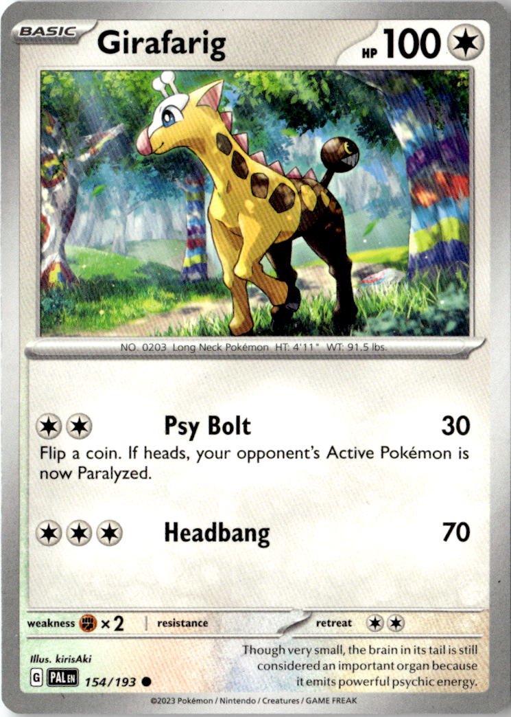 2023 Pokemon Scarlet And Violet Girafarig graded slab