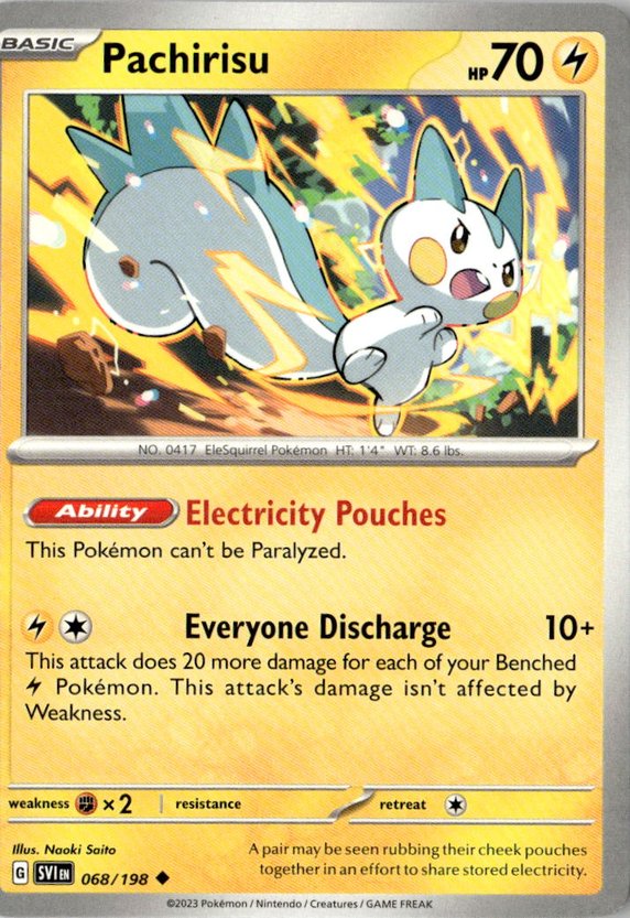 2023 Pokemon Scarlet And Violet Pachirisu graded slab