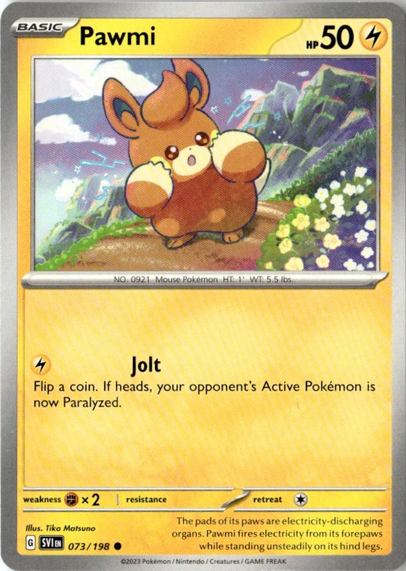 2023 Pokemon Scarlet And Violet Pawmi graded slab