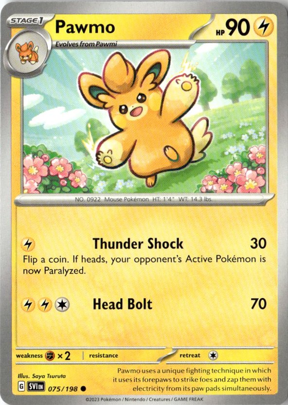 2023 Pokemon Scarlet And Violet Pawmo graded slab