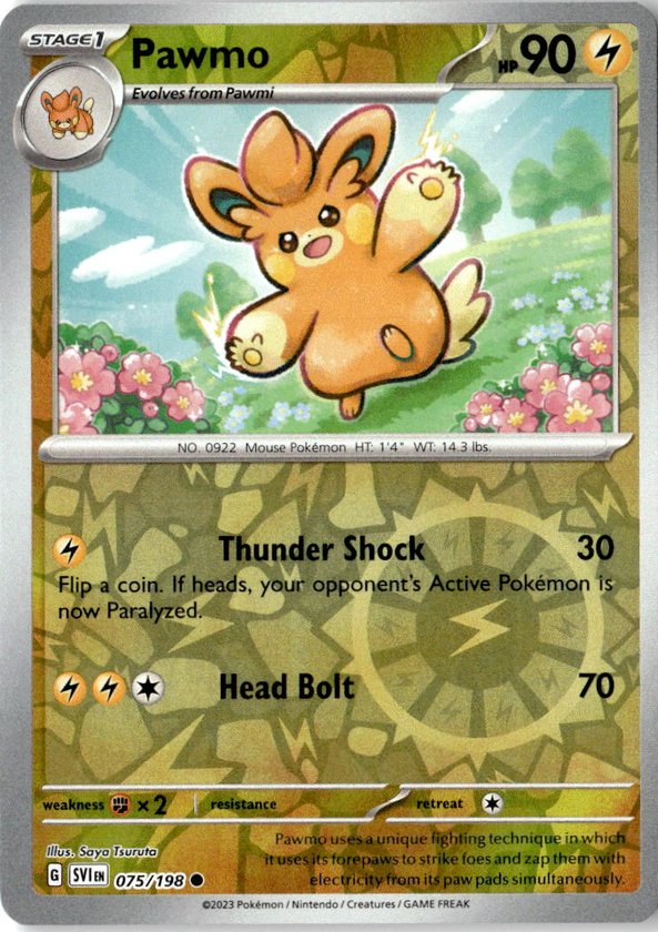 2023 Pokemon Scarlet And Violet Pawmo graded slab