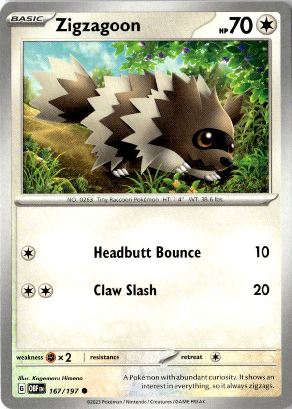 Zigzagoon graded slab